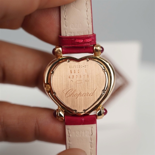 Đồng hồ Chopard mặt trái tim dây hồng (477518) sz28 (HC) +