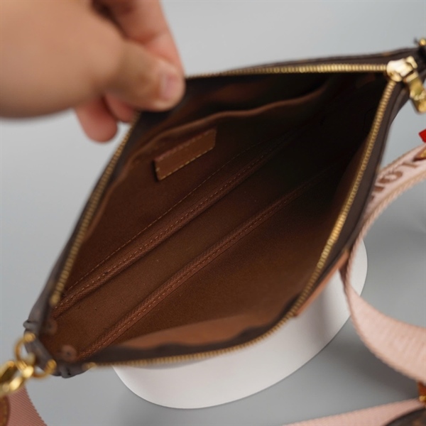 Túi LV hoa nâu kèm ví (TA3200) sz24 +