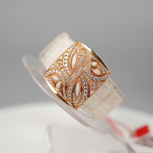 Đồng hồ Leon Hatot mặt vuông dây trắng (N512) (HC) KG +