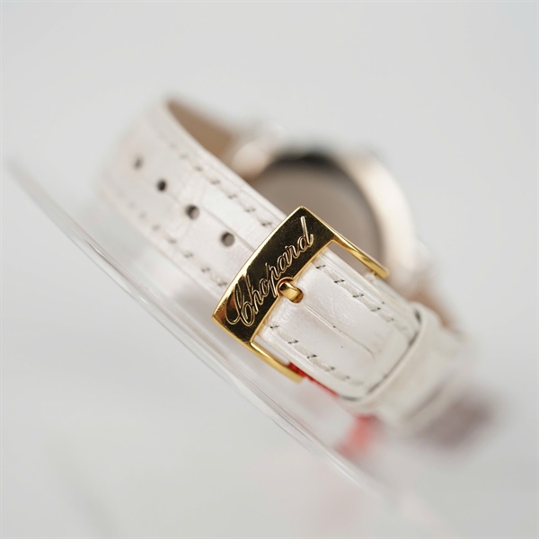 Đồng hồ Chopard mặt tròn full kim cương quai trắng (604994) (HC) +