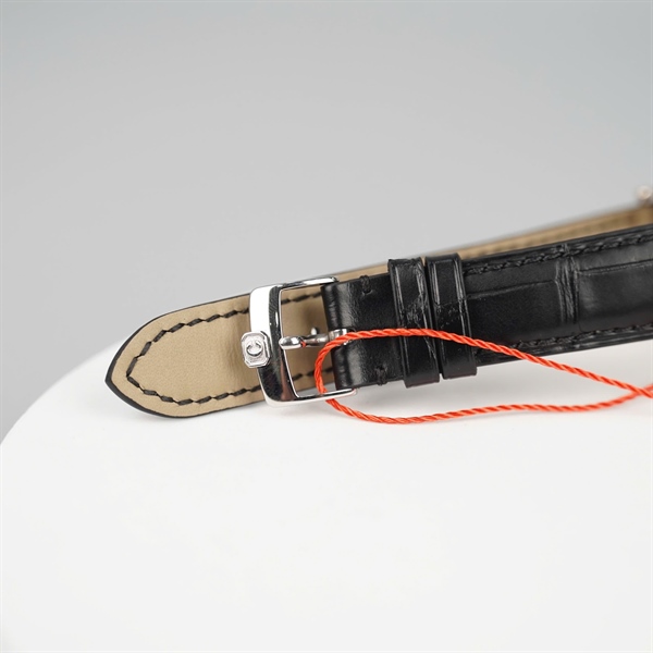 Đồng hồ Chopard mặt tròn viền kim cương quai đen có giấy kiểm định (551322) sz32 (HC) +