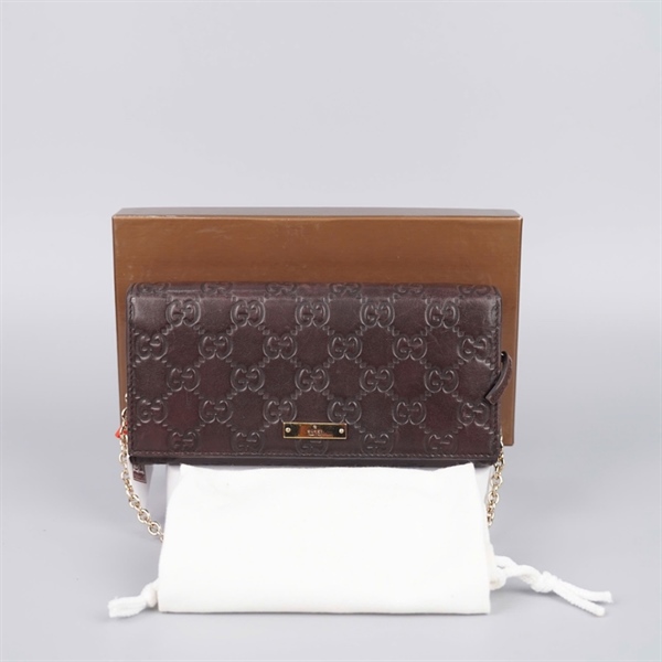 Túi GG nâu đen dáng ví sz19 +