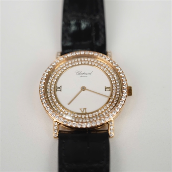 Đồng hồ Chopard mặt tròn dây đen (604676) sz34 (HC) +