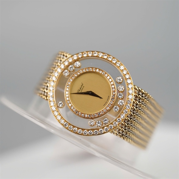 Đồng hồ Chopard mặt tròn đính đá dây vàng (203692) (HC) +