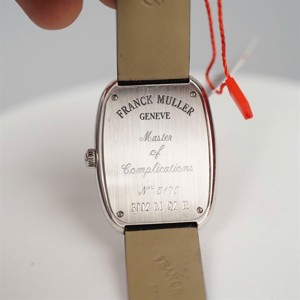 Đồng hồ Franck Muller mặt vuông đính đá dây đen (N5175) (HC) KG +