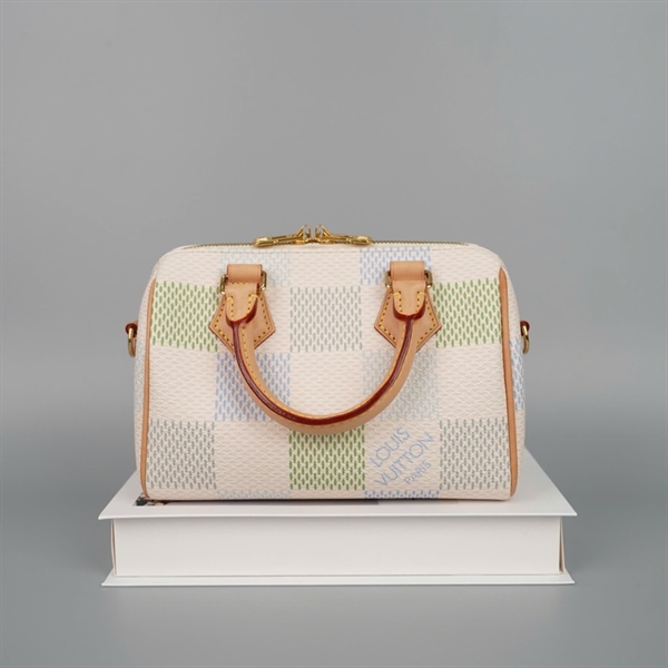 Túi LV Speedy ô vuông xanh phối trắng kèm ổ + chìa sz20 (HC) +