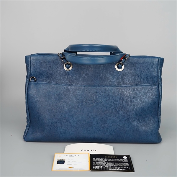 Túi Chanel xanh có lót form (22221063) sz34 KG+