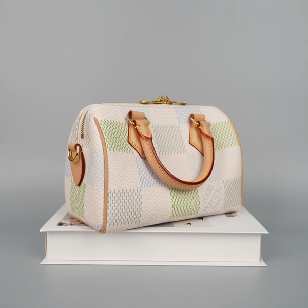 Túi LV Speedy ô vuông xanh phối trắng kèm ổ + chìa sz20 (HC) +