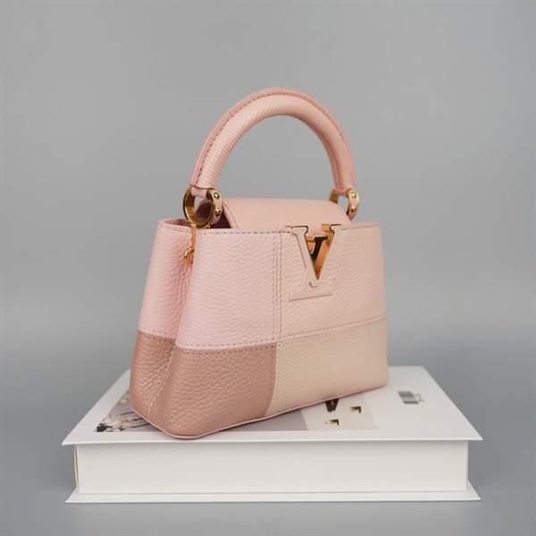 Túi LV Capu hồng phối nâu sz19 (HC) +