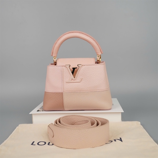 Túi LV Capu hồng phối nâu sz19 (HC) +