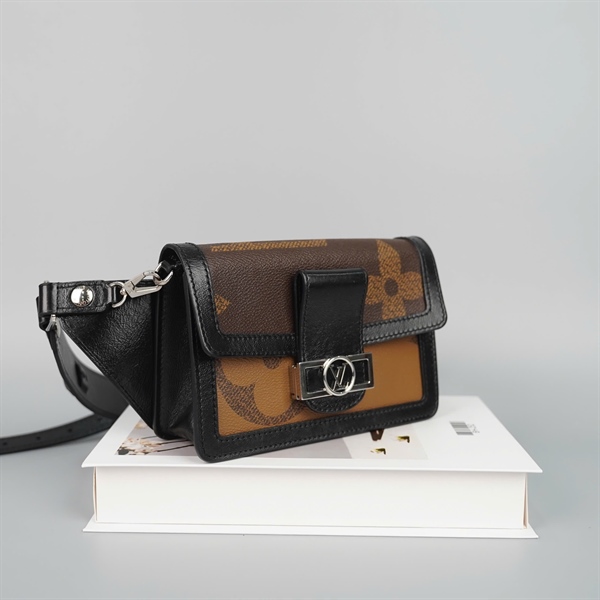 Túi LV Dauphine hoa nâu kèm 2 strap (AA1189) sz19 (HC) +