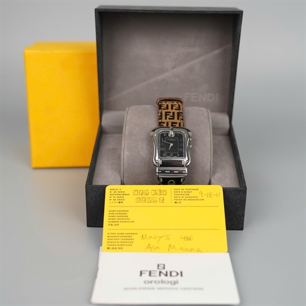 Đồng hồ Fendi mặt bạc (046-3800G+324) KG+