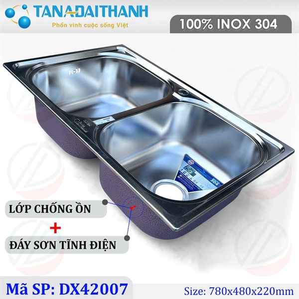 Chậu chén Đại Thành DX42007 inox 304 (I)