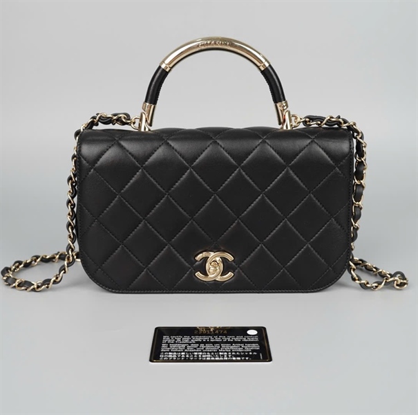 Túi Chanel handle đen (23911474) sz23 (HC)+