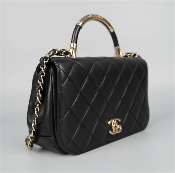 Túi Chanel handle đen (23911474) sz23 (HC)+