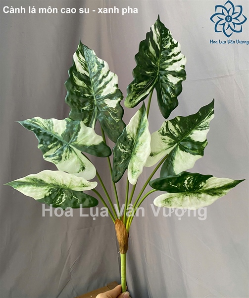 Cành lá môn cao su - Lá cành dài - Hoa Lụa Vân Vượng
