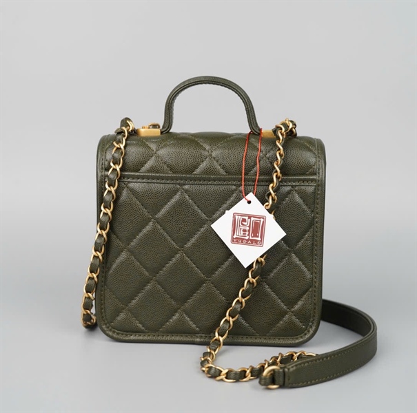 Túi Chanel Handle xanh rêu (GN5E0KL9) sz17 (HC) +