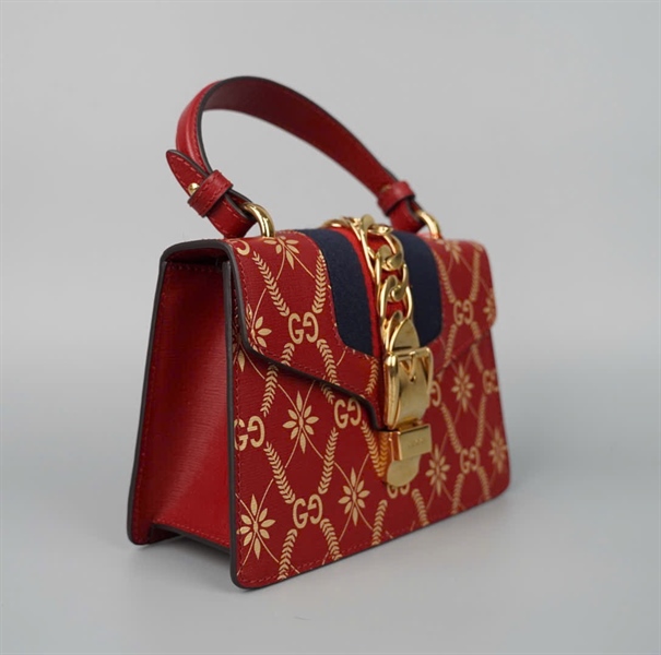 Túi GG Sylvie đỏ kèm 2 strap (A032025195) sz20 +