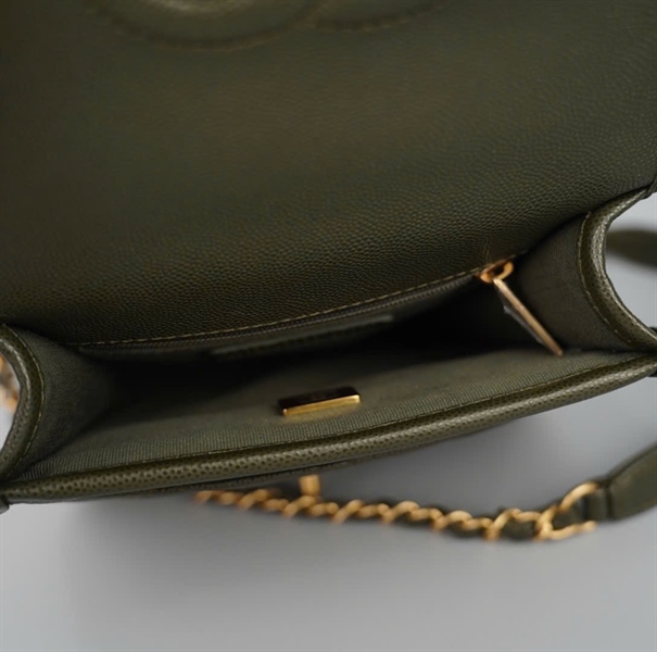 Túi Chanel Handle xanh rêu (GN5E0KL9) sz17 (HC) +