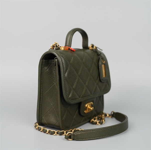 Túi Chanel Handle xanh rêu (GN5E0KL9) sz17 (HC) +