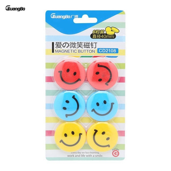 Nam châm vỉ mặt cười vỉ 6 viên 40mm Guangbo CD2108