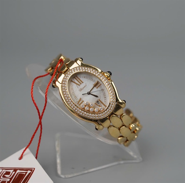 Đồng hồ Chopard mặt tròn mày vàng (2777079-23) (HC) KG+