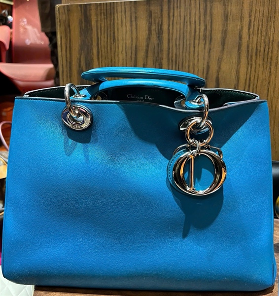 Túi Dior xanh dương (09MA0153)có lót form sz32 (PN)+