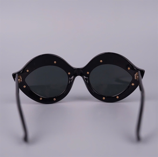 Kính GG đen gọng tròn đính đá 807R6 +