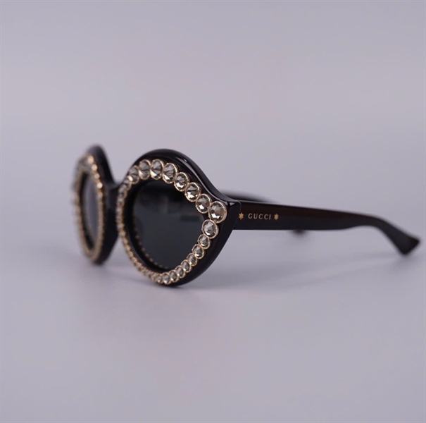 Kính GG đen gọng tròn đính đá 807R6 +