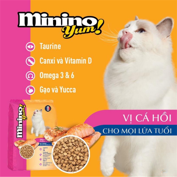 Hạt cho mèo Minino Yum cá hồi