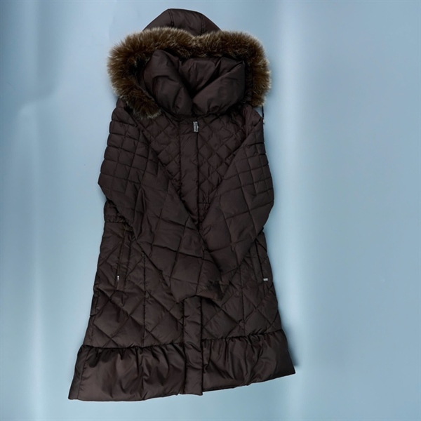 Áo khoác Balmain nâu mũ lông (PN) +