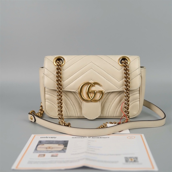 Túi GG Marmont màu trắng sữa (446744520981) size 21 KG+
