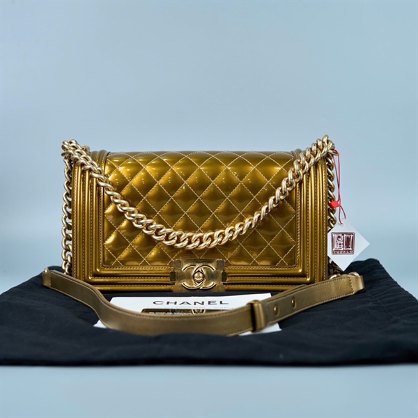 Túi Chanel boy vàng (21747640) sz25 +
