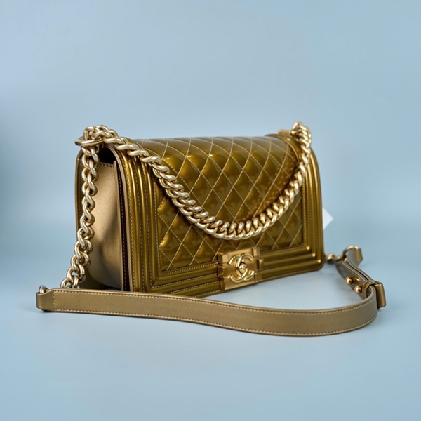 Túi Chanel boy vàng (21747640) sz25 +