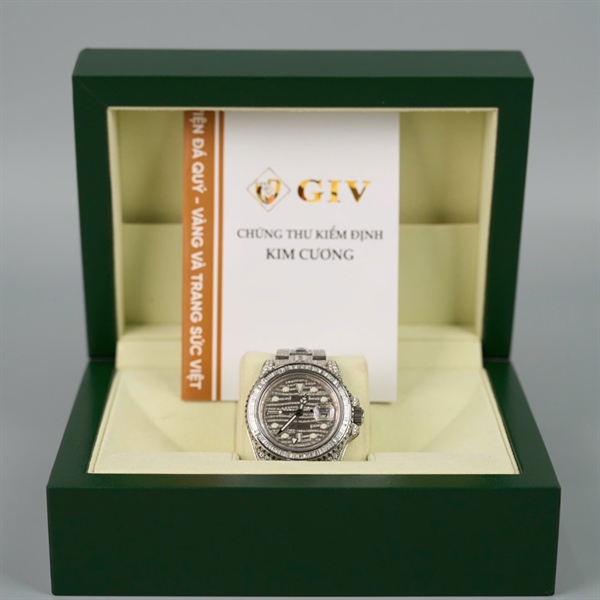 Đồng hồ Rolex đính đá kim cương full (8X3V8809) ( kiểm định A10744) sz43 (HC) +