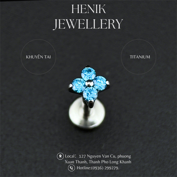 FOUR PETALED FLOWER SHAPED GEMS - TITANIUM