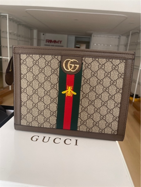 Túi Clucth Gucci sọc ong