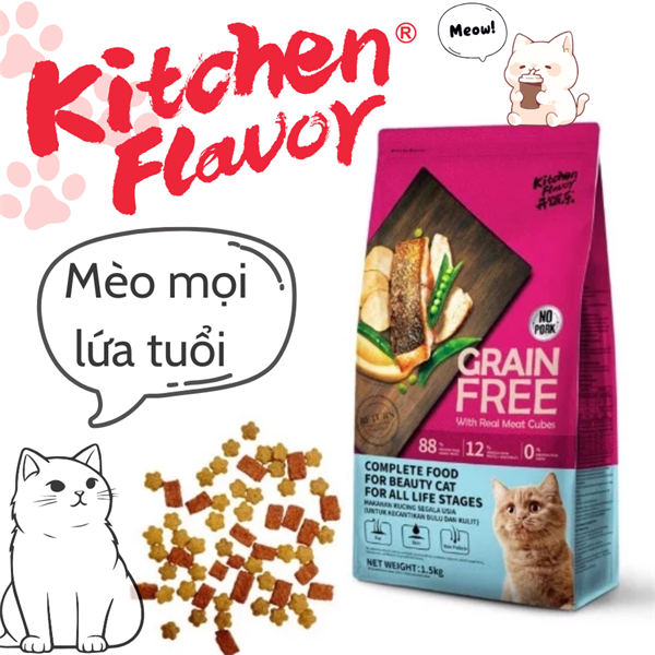 Hạt cho mèo cao cấp Kichen Flavor mèo mọi lứa tuổi