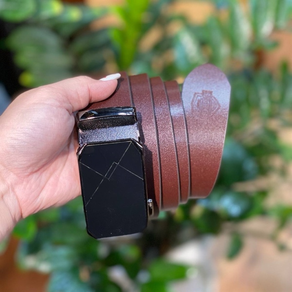 Dây Nịt Beckman Da Trơn Khóa Kéo - Nâu
