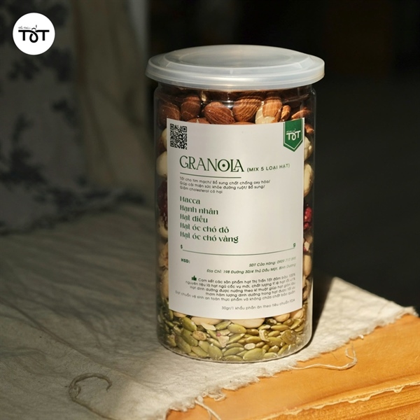 MIX 5 LOẠI HẠT (Macca, Điều, Nhân, Óc đỏ, Óc vàng)