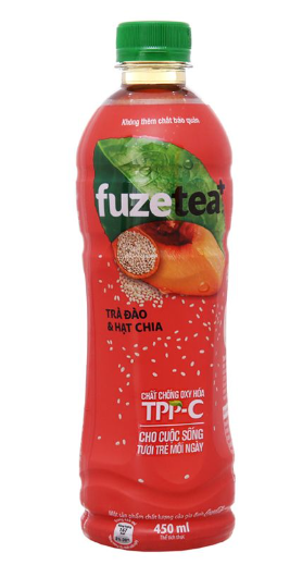 Fuze Tea+ Trà đào và hạt chia chai 450ml