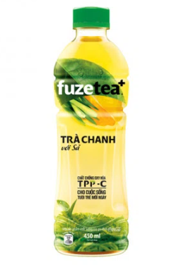 Fuze Tea+ Trà chanh sả chai 450ml