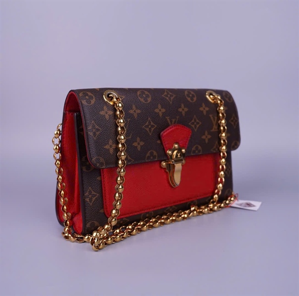 Túi LV Victoria hoa nâu phối đỏ sz26 (LTB) KG +