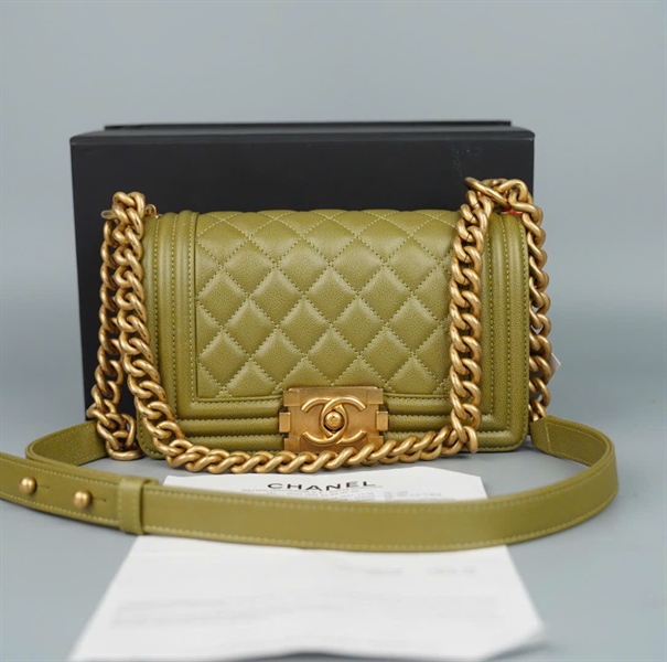 Túi Chanel Boy xanh rêu (UA76TUU4) sz20 (LTB) KG +