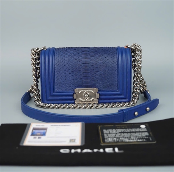 Túi Chanel Boy xanh da trăn (20757592) sz20 (LTB) KG +