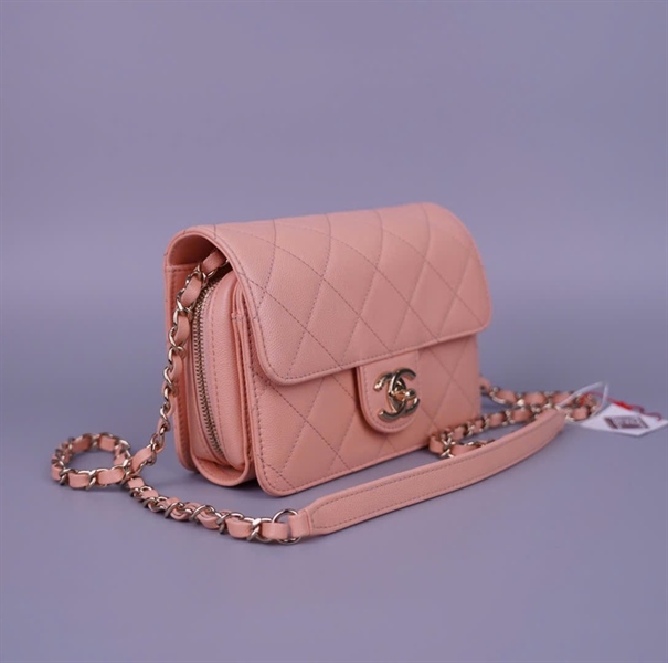 Túi Chanel hồng nude (UAT34N66) sz18 (LTB) KG +