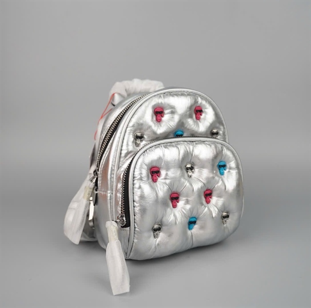 Balo Karl Lagerfeld màu bạc đính charm (PN) +