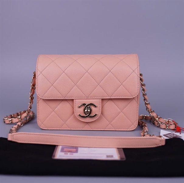 Túi Chanel hồng nude (UAT34N66) sz18 (LTB) KG +