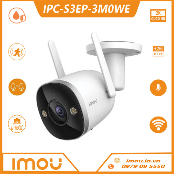 CAMERA IP WIFI NGOÀI TRỜI IMOU BULLET IPC-S3EP-3M0WE 3MP