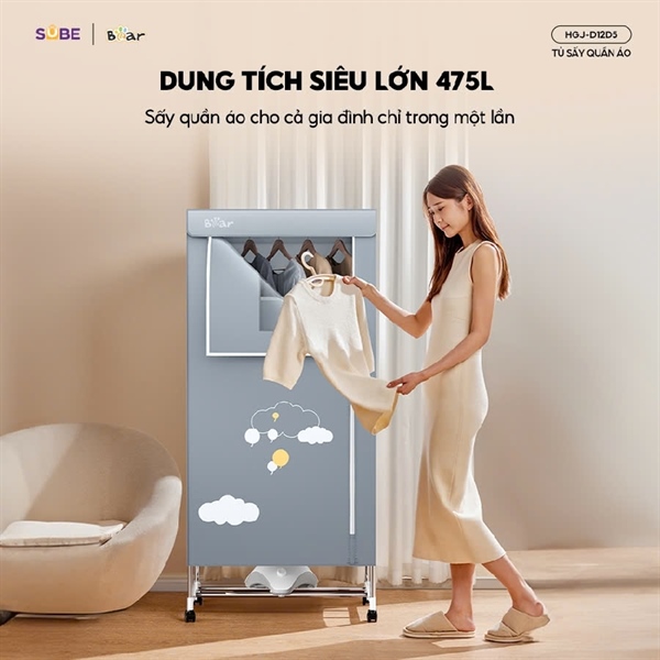 Tủ sấy quần áo bear bảo hành 18 tháng